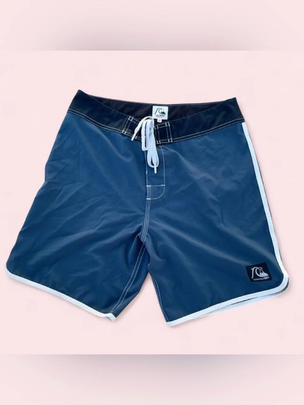 Quiksilver Men’s Navy and Black Boardshorts with White Trim